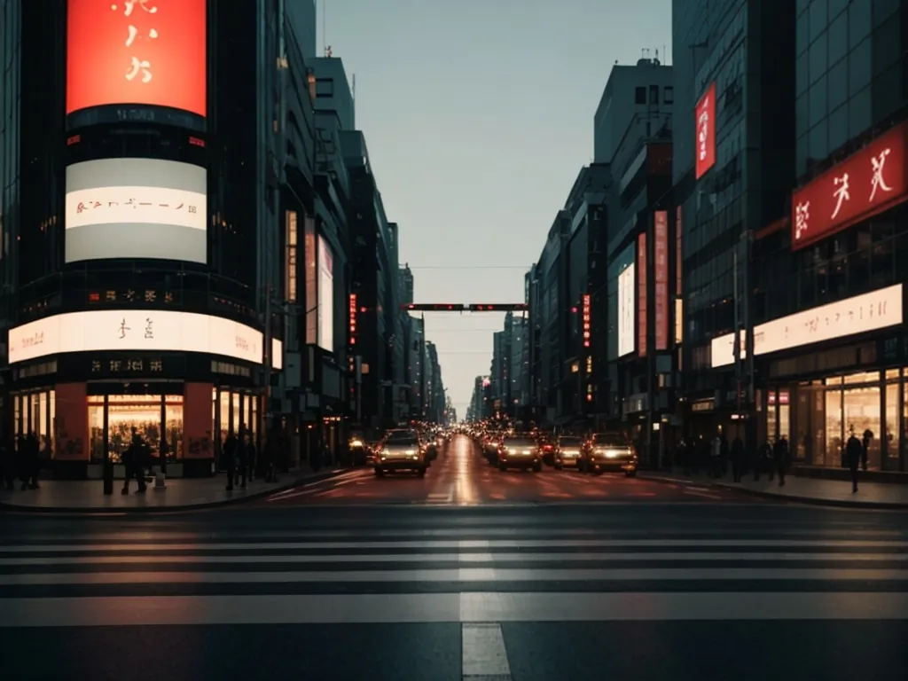 夕暮れの交差点