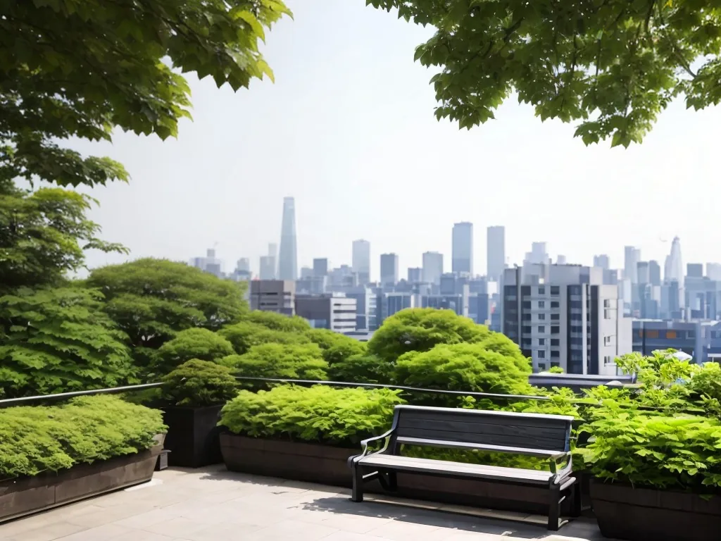 屋上庭園と眺め